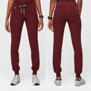 Figs Technical Collection Zamora Burgundy Jogger Scrub Pants Pockets Stretch XS